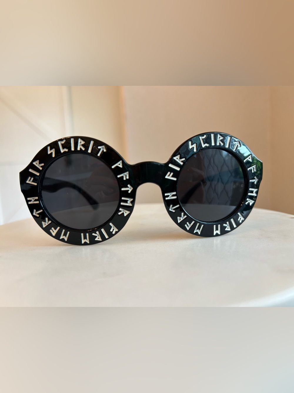 Killstar Elements Black Statement Sunglasses with White Lettering